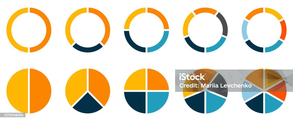 Fun Pie Chart Design Set Of Pie Chart Graph Design Stock Illustration - Download Image Now ...