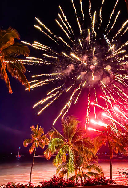 istock Fireworks on Waikiki Beach near Honolulu, Hawaii 2170749148
