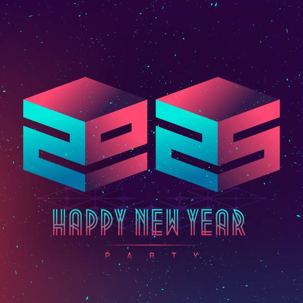 istock Applicable for covers, placards, music posters, dj flyers and banner designs. Happy New Year 2025 party. Futuristic design posters with abstract elements and gradients. 2170757377