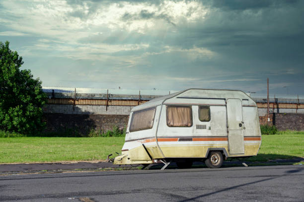 istock Caravan abandoned and dumped in street waiting to be removed 2170759045