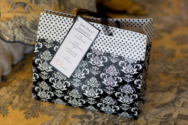 istock View of a gift bag sitting on a bed 2170770717