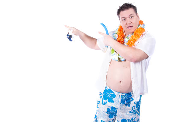 istock Funny fat man on a diet. Guy posing on a white background. 2170772519