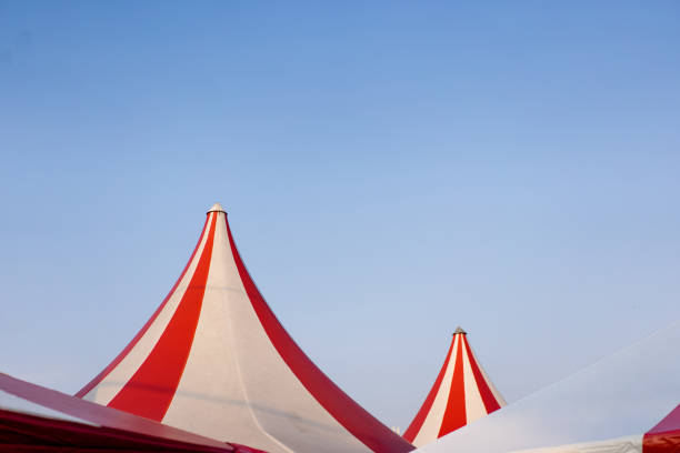 istock Circus tent in white and red colors. 2170773850