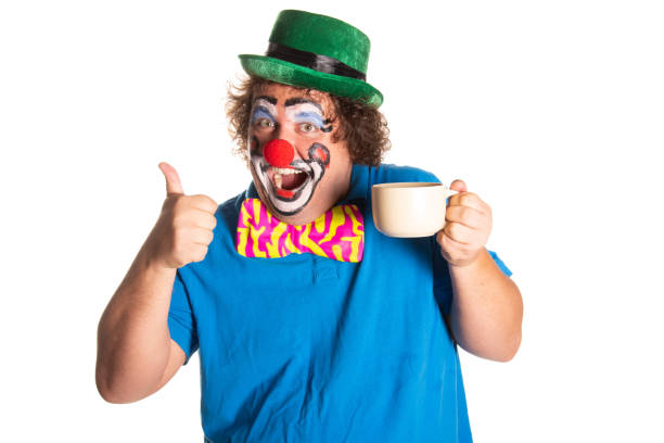 istock Funny fat clown posing on a white background. 2170775550