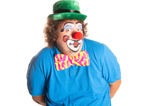 istock Funny fat clown posing on a white background. 2170775563