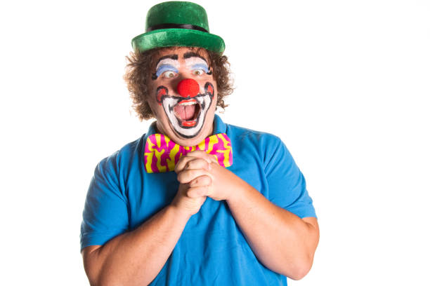 istock Funny fat clown posing on a white background. 2170775570