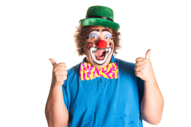 istock Funny fat clown posing on a white background. 2170775608