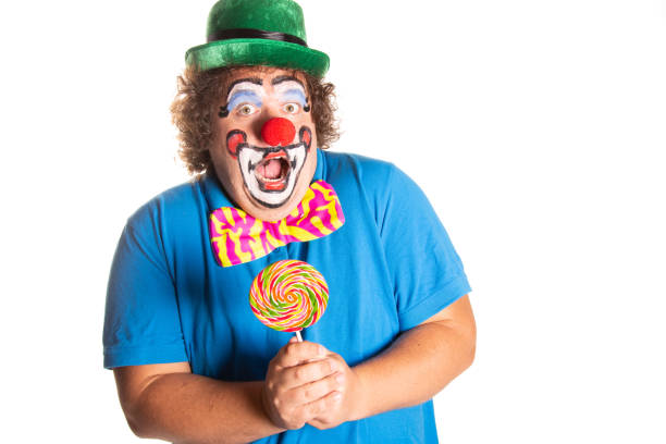 istock Funny fat clown posing on a white background. 2170775676