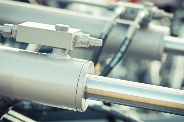 istock Piston or actuator as part of hydraulic and pneumatic mechanism in machine. Technology 2170775732