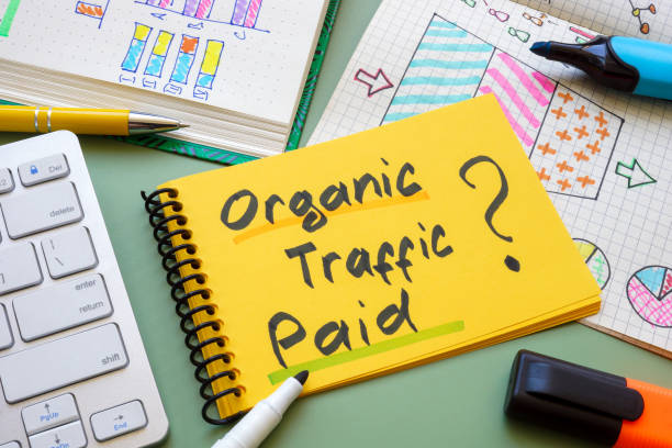 istock Notebook with a choice between paid and organic traffic, symbolizing marketing strategy. 2170775772