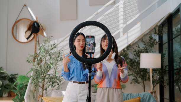 istock Asian women doing dance video online content 2170777622