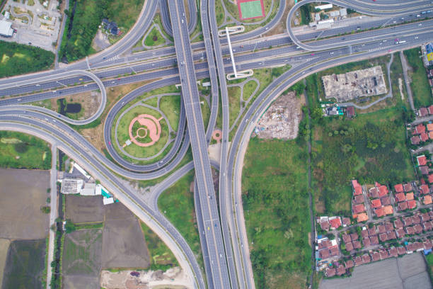 istock Expressway cross road aerial view day time 2170782491
