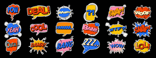 istock Comic book bubbles in trendy retro style. Collection of pop art stickers 2170782574