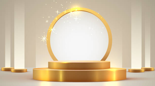 istock Abstract podium scene background. Product presentation, mock up, show cosmetic product. Stage pedestal or platform. 2170788052