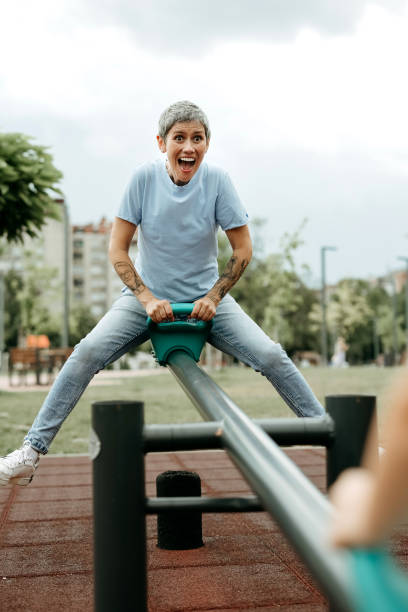 istock Woman on a seesaw 2170789622