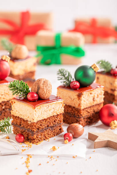 istock Aromatic Christmas cake with gingerbread and caramel glaze.. 2170790303