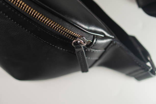 istock Stylish Black Leather Bag with Zipper 2170794004