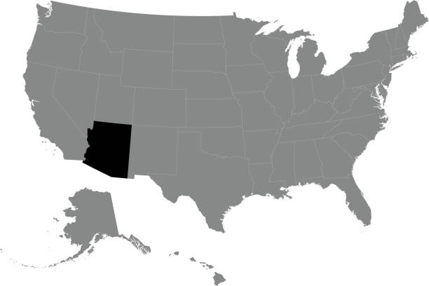 Highlighted Map Of Arizona Inside Political Map Of Usa Stock Highlighted Map Of Arizona Inside Political Map Of Usa 