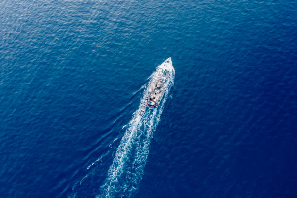 istock Fishing Boat From Above Drone View 2170799143
