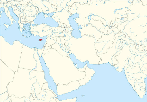 istock Highlighted map of CYPRUS inside map of the Middle East 2170799793