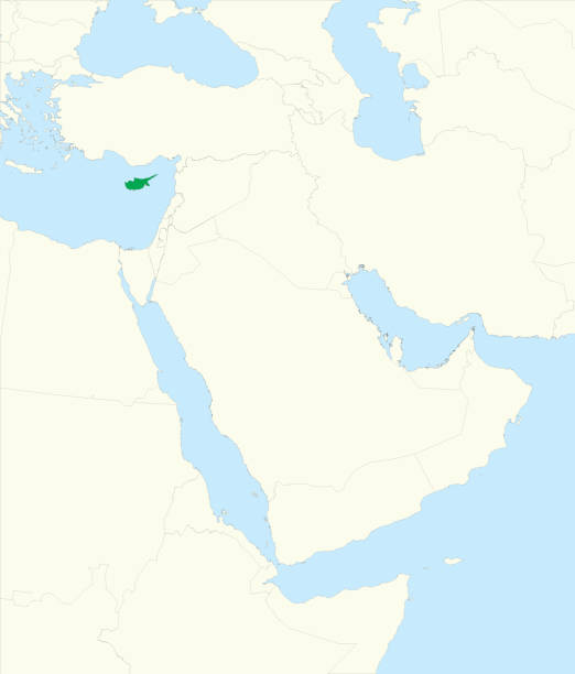 istock Highlighted map of CYPRUS inside map of the Middle East 2170799812