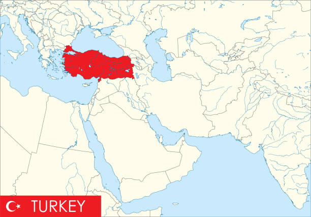 istock Highlighted map of TURKEY inside map of the Middle East 2170799863
