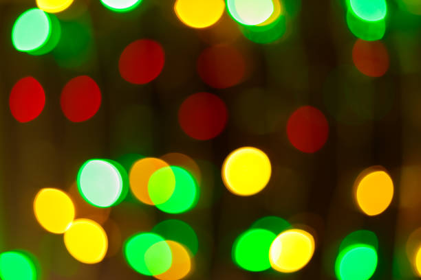 Blurred Bokeh Multi-Colored Abstract Lights Defocused Background with Vibrant Circular Patterns