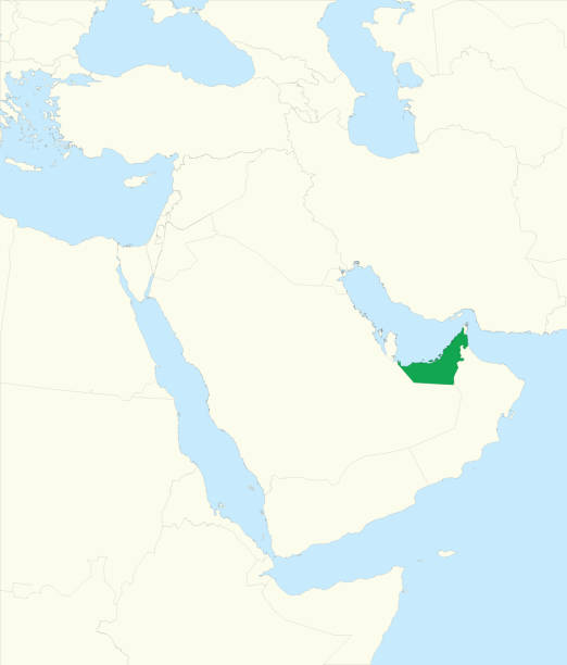istock Highlighted map of UNITED ARAB EMIRATES inside map of the Middle East 2170800883