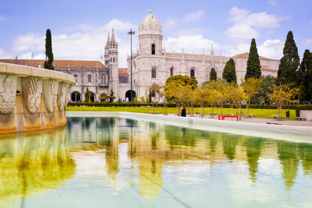 Holidays in Portugal - Monastery dos Jeronimos ,  a UNESCO world heritage site and the gardens of Praca do Imperio