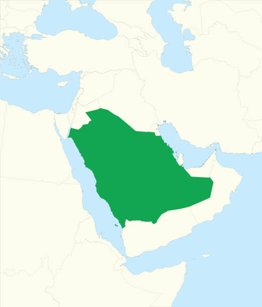 istock Highlighted map of SAUDI ARABIA inside map of the Middle East 2170801152