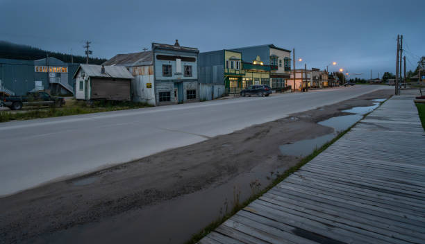 Dawn over Front Street in Dawson City