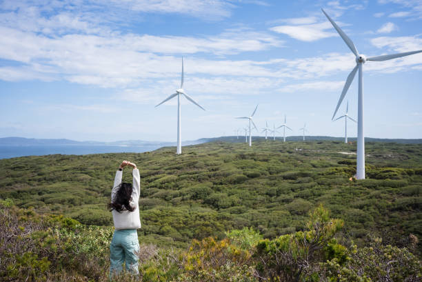 Wind Turbines stock photo