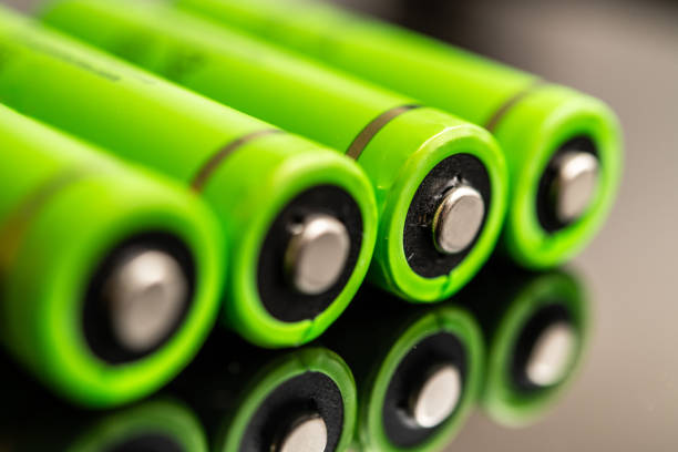 istock Advanced Green Energy Solutions: Close-Up of Lithium-Ion Power Cells and High-Performance AAA Batteries for Renewable Technology 2170808988