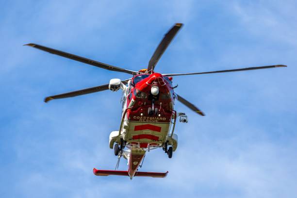 istock Coast Guard Rescue Helicopter in Flight 2170814052