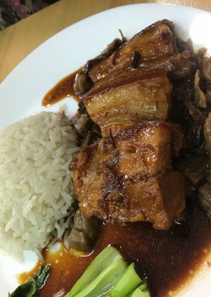istock Stew pork belly with streamed rice 2170815260
