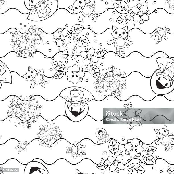 Repeat Pattern Easy Cute Cute And Minimalistic Fairy Tale Repeat Pattern Design Stock ...