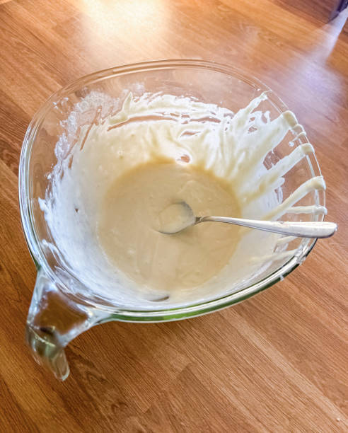 istock glass bowl with pancake batter with spoon in the kitchen 2170823759