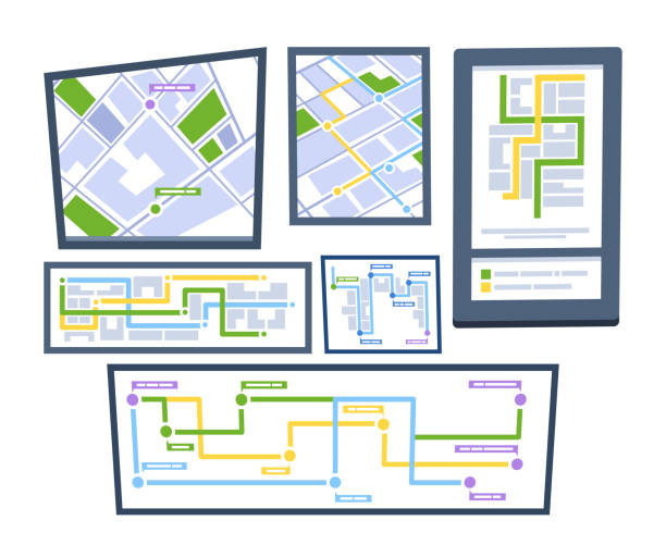 istock Set of Navigation Maps Displayed On Different Digital Devices Highlighting Colorful Routes And Pathways For Travel 2170831550