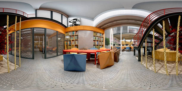 istock 360 degrees view of working space interior, office interior. 3d rendering 2170832248
