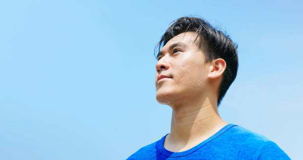 asian man enjohy exercise outdoor
