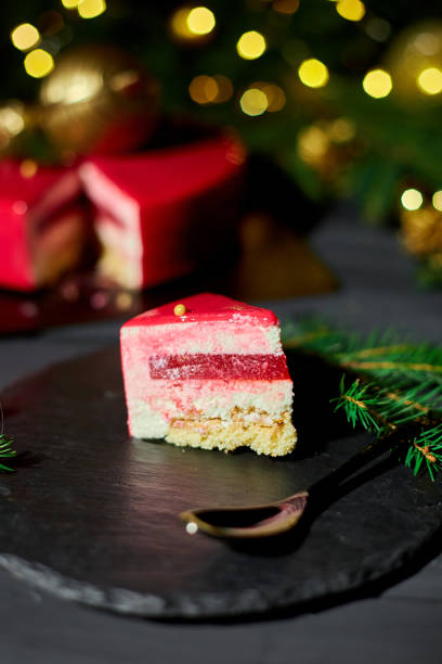 istock Layered Red and White Dessert Served on a Slate With Festive Decorations During a Holiday Gathering 2170833511