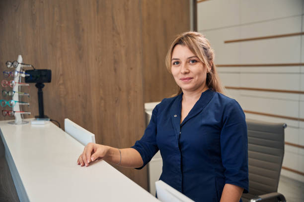 istock Receptionist at the desk, waiting to assist 2170836495