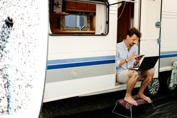 istock He prefers to stay connected wherever he goes 2170837608