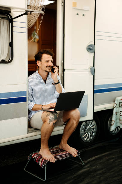 istock He prefers to stay connected wherever he goes 2170837609