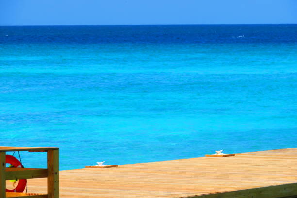 The turquoise blue waters of Grand Turk on a bright summer day