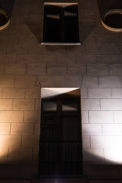 istock The window is illuminated at night from both sides by spotlights 2170845301