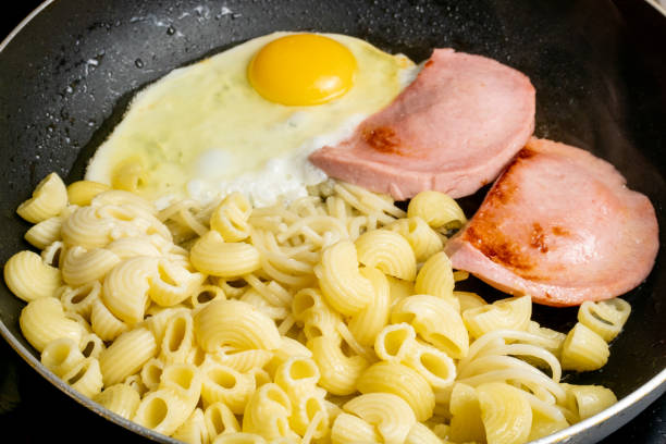High angle shot of an unrecognizable woman cooking breakfast in the kitchen