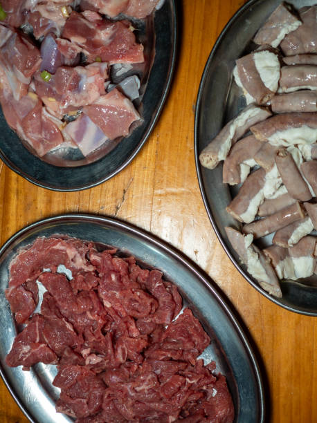 istock Fresh and Tender Pig Large Intestine on a dinner plate 2170849088
