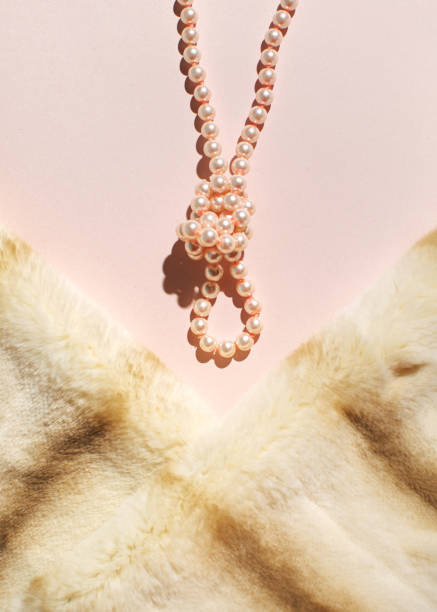 White pearls on white background.
