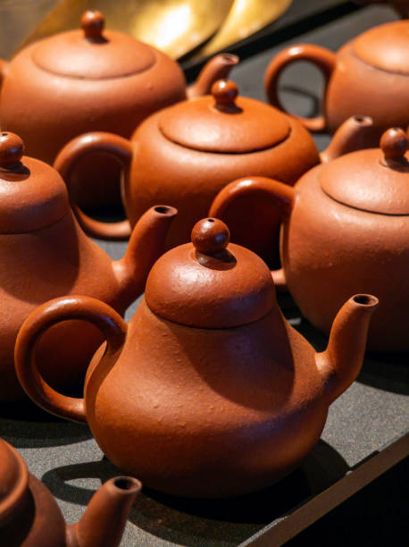 istock Black teapot, white teacup, biscuit, tea ceremony culture 2170853697